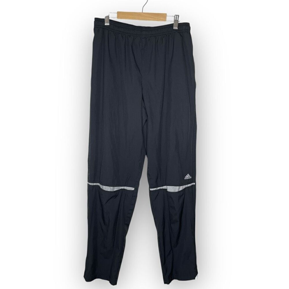 Vintage Adidas Pants Black Windbreaker Track Warm Up Tapered Vented Womens Small